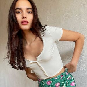 Aritzia Sunday Best Holly Crop Top in Denude